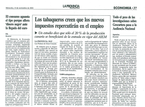 Los tabaqueros creen que los nuevos impuestos repercutirán en el empleo